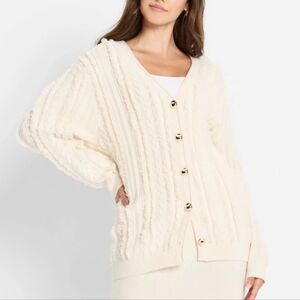 Future Collective Relaxed Cardigan Sweater - Cream XS
